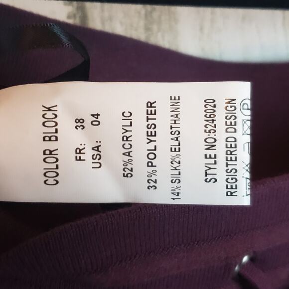 NWT Color Block Burgundy Purple Stretchy Lounge Leisure Pants Women's Size 4 - Picture 8 of 10